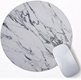 White And Black Marble Mouse Pad Computer Mat Rubber Pad MP-0088 ( Round 8 inches)