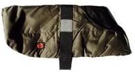 Khaki Quilted and Lined Dog Coat with Reflective Strips (24)