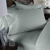 Egyptian Cotton Factory Store Luxurious Ultra Soft Silky 100% Egyptian Cotton Seven (7) Piece Set, Sage Stripe, King Size, Includes 4Pc Bed Sheet Set &amp; 3Pc Duvet Set, 1200 Thread Count