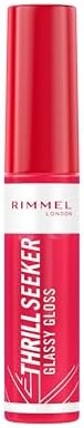 Rimmel London, Thrill Seeker Glassy Gloss, 600 Berry Glace, Gloss, Idratante, Labbra dall’aspetto sano, Maxi applicatore, Applicazione omogenea, Formula vegana, 10 ml