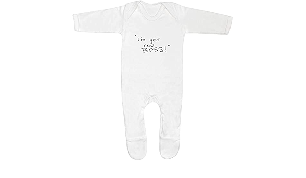 Azeeda 6 12 Mois I M Your New Boss Bebe Dors Bien Pyjama Ss Amazon Fr Vetements