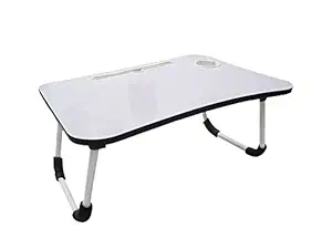 Unique Multi-Purpose Laptop Table/Study Table/Bed Table/Foldable and Portable Wooden/Writing Desk(25x17 inch ) (Iron and Plastic )