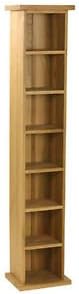 Woodvale Solid Oak Single CD Tower Shelving Unit Fully Assembled