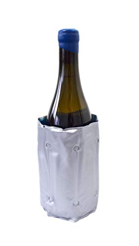 Duhalle 151543 Borsa frigo per Bottiglia, Plastica, Argento/Blu, 37,5 x 15,5 cm