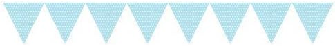 Pastel Blue with White Polka Dots Party Flag Bunting 9ft