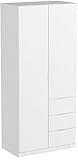 armario dos puertas blanco Acabado en melamina de calidad color blanco adaptable a cualquier estilo de habitación o dormitorio.