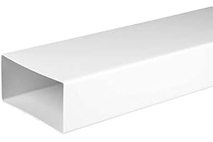 Swettews Flachkanalsystem Abluftkanal Flachkanal Bogen Umlenkstück Verbinder Kniestück Reduktion Flexschlauch Abluft (55/110, Lüftungskanal 1,0m)