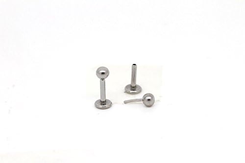 3mm 316L Silver Push in Pin Seamless Labret Studs Lip Monroe Tragus - 1.2mm 8mm Bar