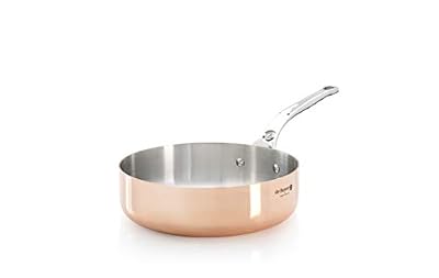 De Buyer 6430.20 'Inocuivre' Sauteuse Droite Cuivre/Inox - Queue Fonte d'Inox - Diamètre 20 cm