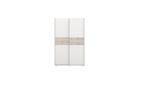 But Armoire 2 Portes Coulissantes Ohio Blanc Imitation Chene Cendre Amazon Fr Cuisine Maison
