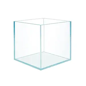 HIRO Aquatics Cubic Rimless Frameless All Glass Aquarium, Low Iron Rimless Glass Tank, White Leveling Mat Included (20X20X20cm)