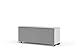 Produktbild MyTV Stand 12040F Textile White TV Möbel 120x 40 cm Kompletttür IR Friendly und Sound Friends Ideal für Soundbar, Füße mit drehbaren Rädern.