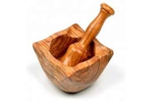 QUEPUEDOREGALAR Mortero clásico mediano de madera de olivo