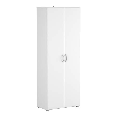 Demeyere 305541 Cobi Armoire Multifonctions avec 2 Portes/3 Rayons Panneau de Particules Blanc 68 x 34 x 175 cm