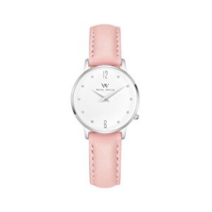 Welly Merck Orologio Analogue da Femme Quarzo svizzero Polso con Pelle Rosa chiaro W-C18L8