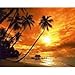 Price comparison product image [Frameless] Diy Oil Painting, Paint By Number Home Decor Wall Pic Value Gift Christmas Gift- Tall coconut tree 16x20 Inch
