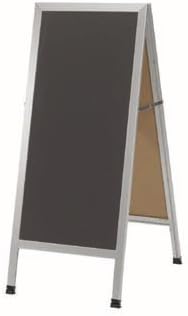 Aarco AA-3 Sidewalk Chalkboard, 18W x 42H, black board, aluminum A-frame by Aarco