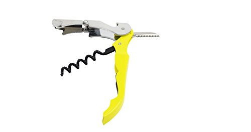 Liftboy Kellnermesser mit Doppelhebel in Gelb – Korkenzieher, Wein-Messer, Flaschenöffner, Kellner-Besteck mit Kapsel-schneider – Flaschen leicht Öffnen mit Sommeliermesser - 6