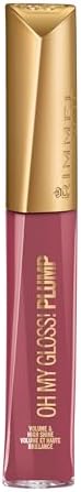 Rimmel London Oh My Gloss Plump Lucidalabbra con Oli Idratanti, Labbra Morbide e Finish Ultra-Luminoso Effetto 3D, 211 Mauve Mama, 6 ml