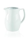 Inhalt: 1 Liter Krug aus Porzellan in weiß (Inhalt: 1,0 ltr., Höhe: 15 cm, Durchmesser: Ø 10 cm)