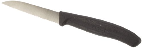 Victorinox 6.7433 Gemüsemesser SwissClassic Wellenschliff, 8 cm, schwarz