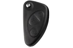CAR PASSION Carcasa Llave Mando Compatible con Alfa Romeo 147 GT 156 Repuesto 3 Botones Llave Plegable Flip