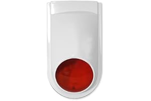 HUXGO, HXA516, sirena d'allarme senza fili, funzione anti-tamper, segnali visivi e acustici, batteria integrata, 120 dB