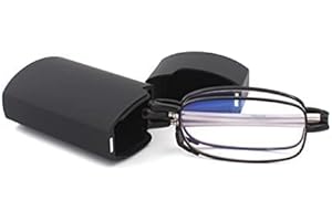 MMOWW Anti-blue Gafas de Lectura Plegables Para Hombres y Mujeres con Varillas Telescópicas con Estuche Portátil (Negro, 2.5)