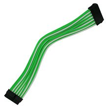 Preisvergleich Produktbild Nanoxia 24-Pin ATX-Verlängerung, 30 cm, grün / weißer Einzelsleeve