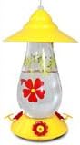 Painted Flowers Glass Hummingbird Feeder