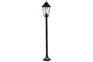 QAZQA Clásico/Antiguo Farol exterior de pie negro 120 cm IP44 - HAVANA Vidrio/Aluminio Alargada Adecuado para LED Max. 1 x 60 Watt