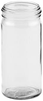 4oz Clear Glass Spice Jar with Black Sift or Pour Lid [12ct]