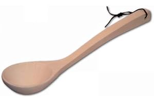 Hofmeister Holzwaren Saunakelle, mit Lederband, ovale Kelle, eckiger Stiel