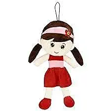 Crispy toys Polyester Super Soft Stuffed Doll for Baby Girls , Washable Cuddly Soft Plush Toy, Helps to Learn Role Play, Safe Toy for Kids (Red, 50cm)