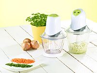 PEARL Elektrischer Mini-Zerkleinerer, 2 Klingen & Behälter, 300 W, 1,2 l - 6