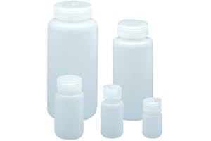 LABBOX KENZIUM - Confezione da 12 flaconi con tappo a vite | collo largo | 125 ml | Traslucido | polietilene | per laboratorio | ideale per la conservazione di campioni solidi e liquidi