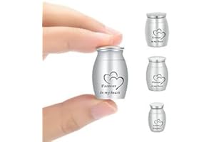 AIWENXI Small Keepsake Urns for Human Ashes Cremation Urns for Ashes Stainless Steel Funeral Memorial Ashes Holder Cremation Jewellery Small Ashes Urns for Pet Dog Cat(3pcs/set)