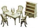 Wood Craft Assembly Dolls House Dining Room Furniture Kit 1:12 Scale Easy to Make Age 6+