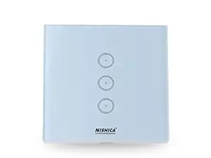 NISHICA 1: 3 Gang, WiFi & RF Smart Glass Look Touch Light Wall Switch Work with Amazon Alexa, and Nest Thermostat (for Home Automation)