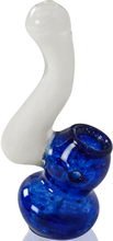 Glas Rauchen Wasserpfeife 11,4 cm Weiß-Blau Rohr Bubbler