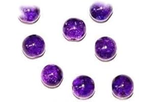YEEGFEY Apuucse *SALE!* 80pcs x 8mm Royal Purple Round Crackle Glass Beads - Jewellery Making (Ref:13A14)