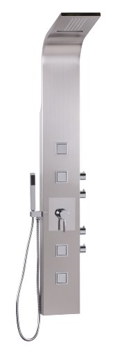 Preisvergleich Produktbild Duschpaneel A120, Regendusche Duschsäule Duscharmatur, Alu Massage, 160x21cm