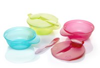 Tommee Tippee Explora 2X Green Weaning Bowls With A Lid & Spoon