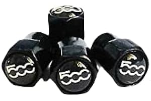 PSL Tyre Dust Valve Caps Compatible with Fiat 500 500C 500X 500LAll Models, Tires with Logo Decoration tire Valve Cap Replacement Parts 4Pcs
