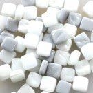 Glass Mosaic Ottoman Treasure Tiles White Mix 50 gram pack (Approx. 100 pieces)