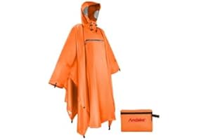 Andake Poncho Uomo Donna Impermeabile Unisex Giacca da Pioggia Antivento Resistente alle Rughe Impermeabile riutilizzabile per Campeggio Escursionismo Outdoor e Uso Quotidiano