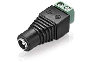 adaptare 93522 Niedervolt Adapter (Terminalblock 2-polig auf DC-Hohlbuchse), 5,5x2,1mm, schwarz