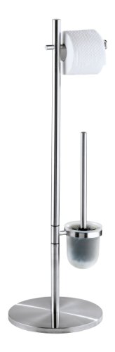 WENKO 18452100 Stand WC-Garnitur Pieno, Edelstahl rostfrei, 26.5 x 79 x 25.5 cm, Satiniert