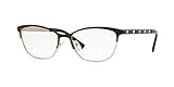 Versace 0VE1251 Monturas de gafas, Black/Pale Gold, 53 para Mujer