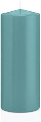 Wiedemann Pillar Candles in Cellophane, Wax, Turquoise, 20 x 8 cm, 6 Units